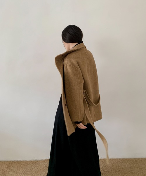 セール】DECADE CLASSIC リバーウールステンカラーコート（ステン