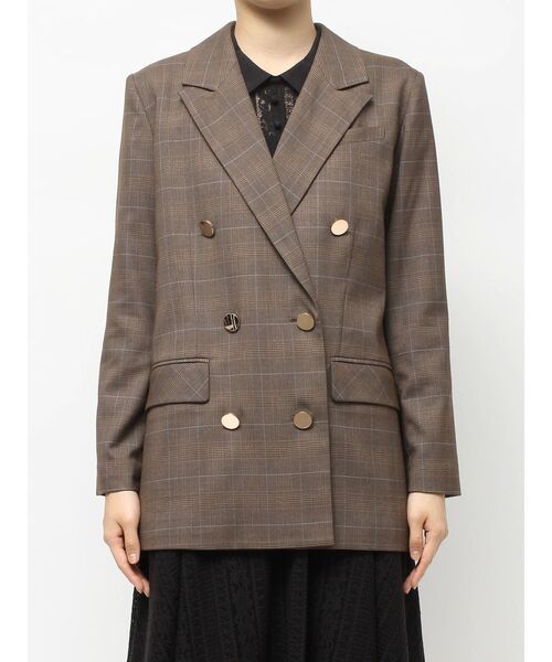 TONAL(トーナル)の「ベーシック金釦ブレザー(テーラードジャケット・レディース・ブラウン/ネイビー/グレー・MEDIUM)」の4枚目の写真