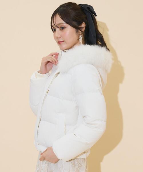 ファー付アウター　ホワイト ファー付きショートダウン（ダウンジャケット/コート）｜WILLSELECTION
