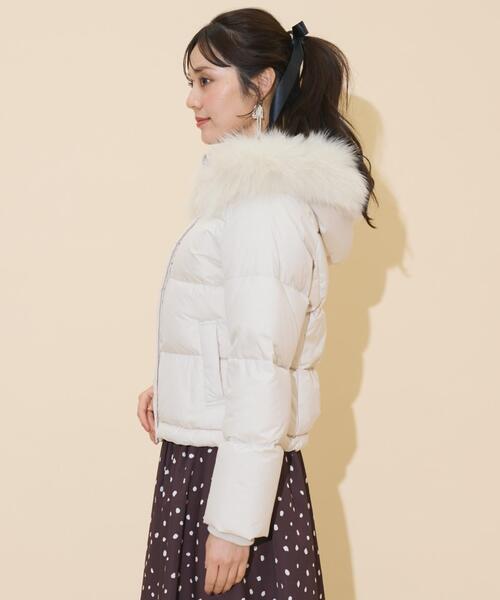 WILLSELECTION（ウィルセレクション）の「ファー付きショートダウン（ダウンジャケット/コート・レディース・ベージュ/ピンク/ブラック/オフホワイト・FREE）」の18枚目の写真