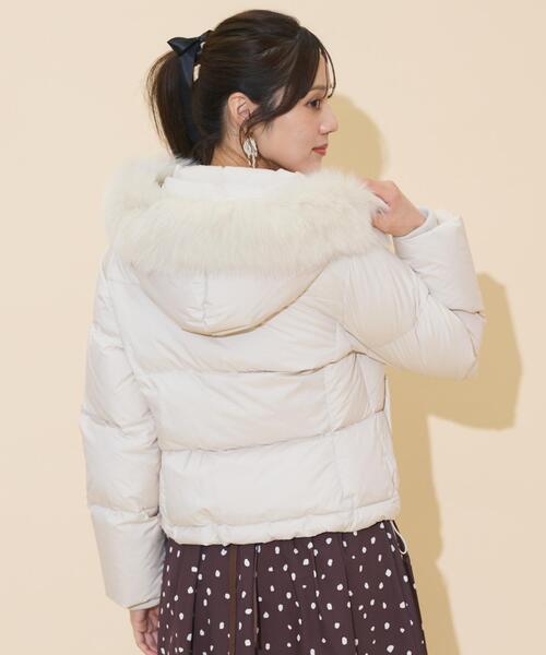 WILLSELECTION（ウィルセレクション）の「ファー付きショートダウン（ダウンジャケット/コート・レディース・ベージュ/ピンク/ブラック/オフホワイト・FREE）」の19枚目の写真