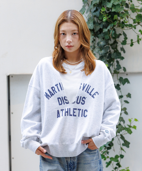 DISCUS(ディスカス)の「【DISCUS/ディスカス】裏毛スキッパーUネックスウェット/トップス/スウェット/スキッパー/Y2K【WEB限定】(スウェット・レディース・グレー/ブラック/ブラウン・フリー)」の12枚目の写真