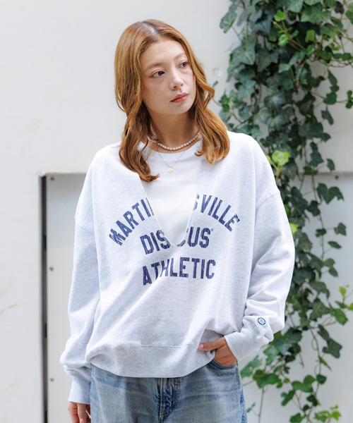 DISCUS(ディスカス)の「【DISCUS/ディスカス】裏毛スキッパーUネックスウェット/トップス/スウェット/スキッパー/Y2K【WEB限定】(スウェット・レディース・グレー/ブラック/ブラウン・フリー)」の13枚目の写真