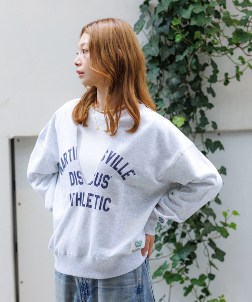 DISCUS(ディスカス)の「【DISCUS/ディスカス】裏毛スキッパーUネックスウェット/トップス/スウェット/スキッパー/Y2K【WEB限定】(スウェット・レディース・グレー/ブラック/ブラウン・フリー)」の14枚目の写真