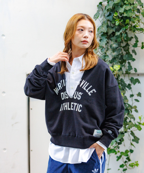 DISCUS(ディスカス)の「【DISCUS/ディスカス】裏毛スキッパーUネックスウェット/トップス/スウェット/スキッパー/Y2K【WEB限定】(スウェット・レディース・グレー/ブラック/ブラウン・フリー)」の17枚目の写真