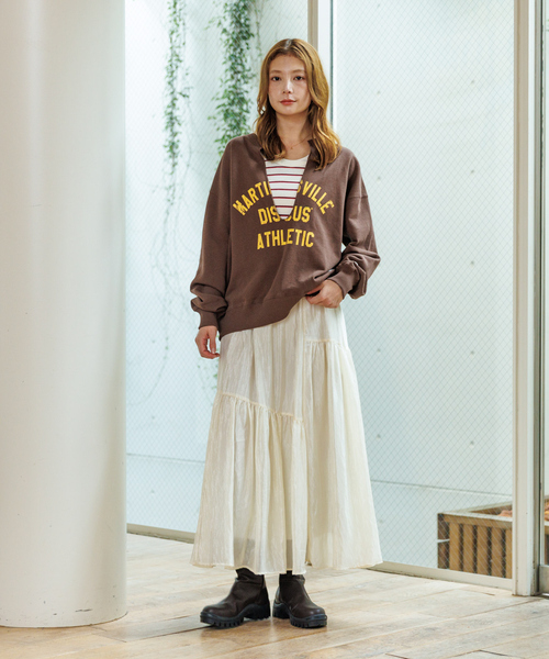 DISCUS(ディスカス)の「【DISCUS/ディスカス】裏毛スキッパーUネックスウェット/トップス/スウェット/スキッパー/Y2K【WEB限定】(スウェット・レディース・グレー/ブラック/ブラウン・フリー)」の22枚目の写真