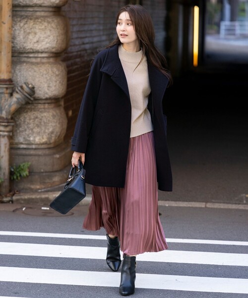 ウールライクスタンドカラー ミドルコート（その他アウター）｜ANY SIS