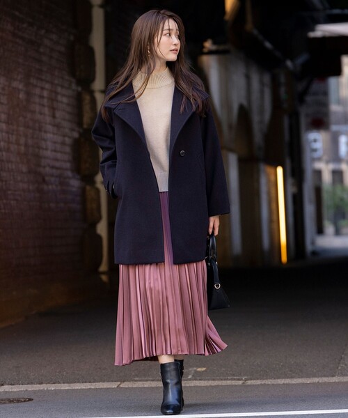 ウールライクスタンドカラー ミドルコート（その他アウター）｜ANY SIS