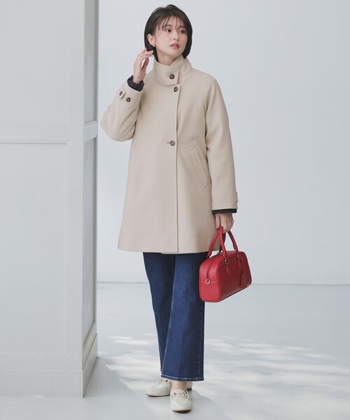 ウールライクスタンドカラー ミドルコート（その他アウター）｜ANY SIS