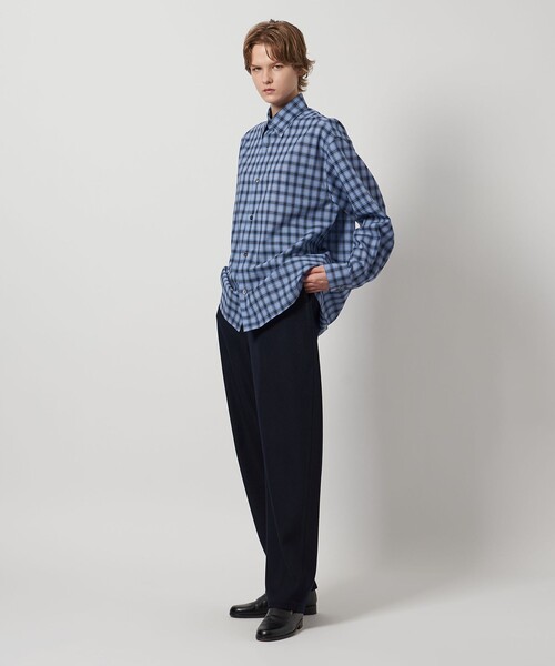 LOEFF（ロエフ）の「＜LOEFF＞チェック シャツ UNISEX（シャツ/ブラウス・レディース・グレー系/コバルトブルー・1/2/0）」の5枚目の写真