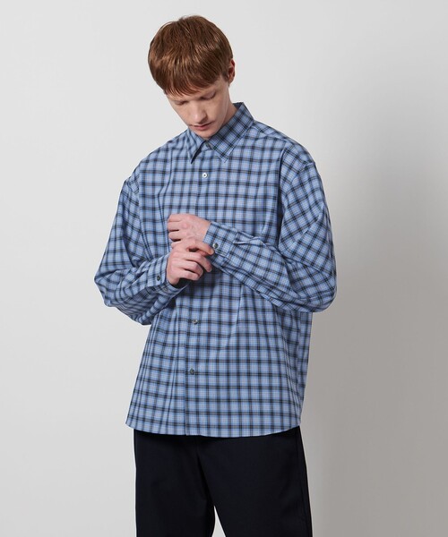 LOEFF（ロエフ）の「＜LOEFF＞チェック シャツ UNISEX（シャツ/ブラウス・レディース・グレー系/コバルトブルー・1/2/0）」の8枚目の写真