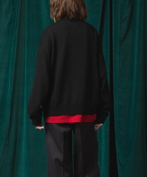 MAISON SPECIAL(メゾンスペシャル)の「《UNISEX》Cashfeel Extra Fine Merino Wool Prime-Over Skipper Knit Pullover/キャッシュフィールエクストラファインメリノウールプライムオーバースキッパーニットプルオーバー【MAISON SPECIAL/メゾンスペシャル】(ニット/セーター・メンズ・レッド/ブルー/ブラック/グレイッシュベージュ・0/1/2)」の14枚目の写真