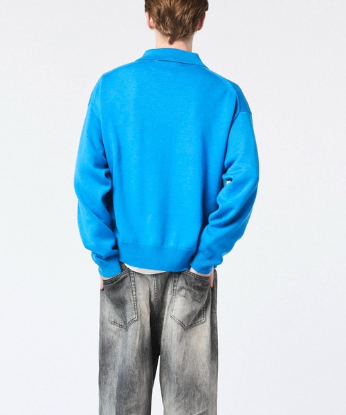 MAISON SPECIAL(メゾンスペシャル)の「《UNISEX》Cashfeel Extra Fine Merino Wool Prime-Over Skipper Knit Pullover/キャッシュフィールエクストラファインメリノウールプライムオーバースキッパーニットプルオーバー【MAISON SPECIAL/メゾンスペシャル】(ニット/セーター・メンズ・レッド/ブルー/ブラック/グレイッシュベージュ・0/1/2)」の20枚目の写真