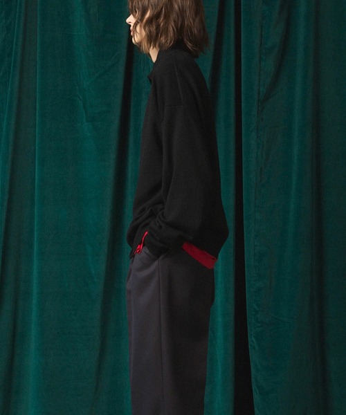 MAISON SPECIAL(メゾンスペシャル)の「《UNISEX》Cashfeel Extra Fine Merino Wool Prime-Over Skipper Knit Pullover/キャッシュフィールエクストラファインメリノウールプライムオーバースキッパーニットプルオーバー【MAISON SPECIAL/メゾンスペシャル】(ニット/セーター・メンズ・レッド/ブルー/ブラック/グレイッシュベージュ・0/1/2)」の13枚目の写真