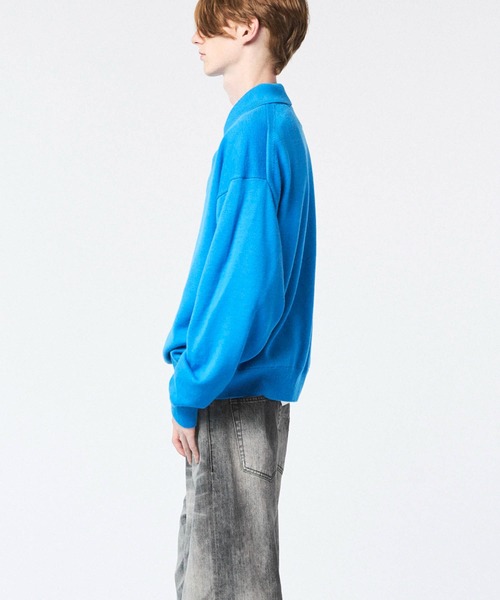 MAISON SPECIAL(メゾンスペシャル)の「《UNISEX》Cashfeel Extra Fine Merino Wool Prime-Over Skipper Knit Pullover/キャッシュフィールエクストラファインメリノウールプライムオーバースキッパーニットプルオーバー【MAISON SPECIAL/メゾンスペシャル】(ニット/セーター・メンズ・レッド/ブルー/ブラック/グレイッシュベージュ・0/1/2)」の19枚目の写真