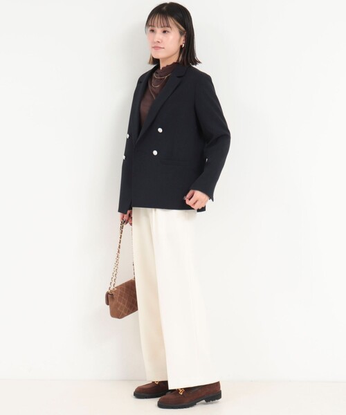 MICO COULIER（ミコクリエ）の「メランジ2WAYカルゼジャケット（テーラードジャケット・レディース・チャコールグレー/ネイビー/モカ・38）」の16枚目の写真