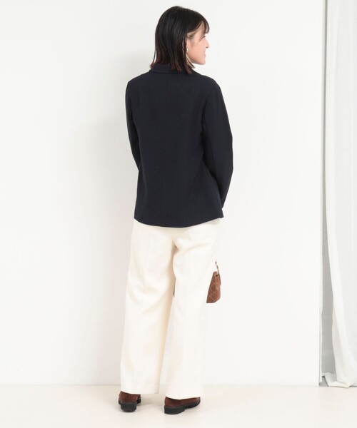 MICO COULIER（ミコクリエ）の「メランジ2WAYカルゼジャケット（テーラードジャケット・レディース・チャコールグレー/ネイビー/モカ・38）」の17枚目の写真