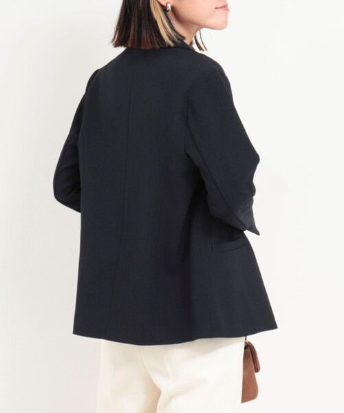 MICO COULIER（ミコクリエ）の「メランジ2WAYカルゼジャケット（テーラードジャケット・レディース・チャコールグレー/ネイビー/モカ・38）」の18枚目の写真