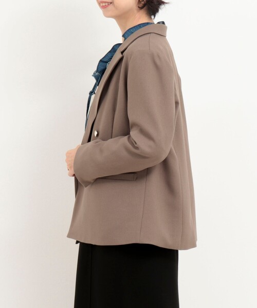 MICO COULIER（ミコクリエ）の「メランジ2WAYカルゼジャケット（テーラードジャケット・レディース・チャコールグレー/ネイビー/モカ・38）」の9枚目の写真