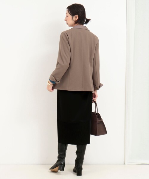 MICO COULIER（ミコクリエ）の「メランジ2WAYカルゼジャケット（テーラードジャケット・レディース・チャコールグレー/ネイビー/モカ・38）」の10枚目の写真
