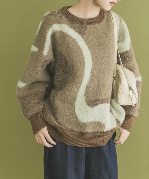 ITEMS URBANRESEARCH（アイテムズ アーバンリサーチ）の「フェザージャガードニット（ニット/セーター・レディース・アイボリー/ブルー/ブラウン/チャコールグレー/ブルー系その他・FREE）」の15枚目の写真