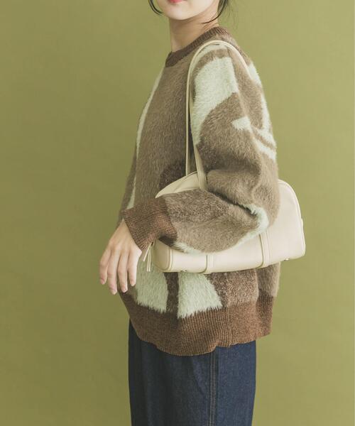 ITEMS URBANRESEARCH（アイテムズ アーバンリサーチ）の「フェザージャガードニット（ニット/セーター・レディース・アイボリー/ブルー/ブラウン/チャコールグレー/ブルー系その他・FREE）」の16枚目の写真