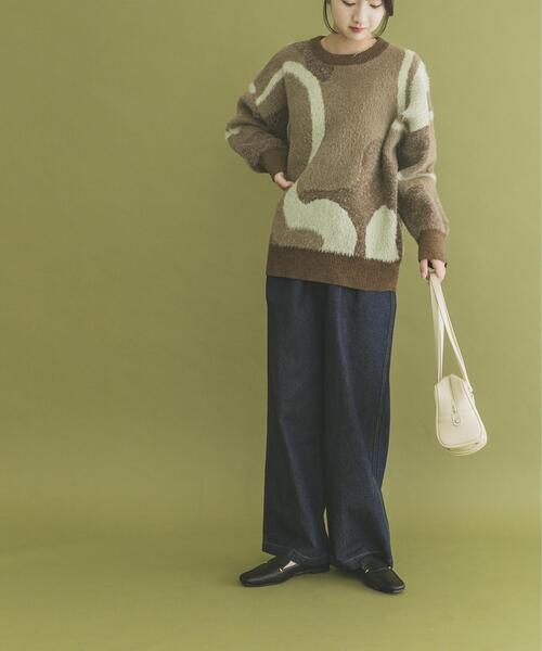 ITEMS URBANRESEARCH（アイテムズ アーバンリサーチ）の「フェザージャガードニット（ニット/セーター・レディース・アイボリー/ブルー/ブラウン/チャコールグレー/ブルー系その他・FREE）」の18枚目の写真