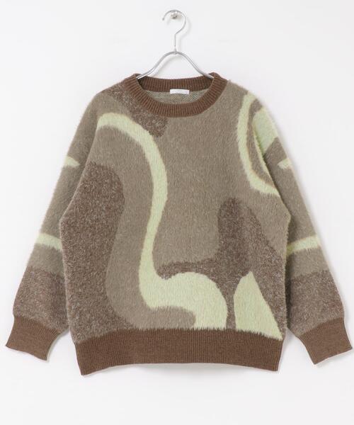 ITEMS URBANRESEARCH（アイテムズ アーバンリサーチ）の「フェザージャガードニット（ニット/セーター・レディース・アイボリー/ブルー/ブラウン/チャコールグレー/ブルー系その他・FREE）」の19枚目の写真