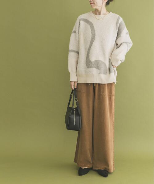 ITEMS URBANRESEARCH（アイテムズ アーバンリサーチ）の「フェザージャガードニット（ニット/セーター・レディース・アイボリー/ブルー/ブラウン/チャコールグレー/ブルー系その他・FREE）」の8枚目の写真