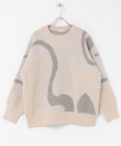 ITEMS URBANRESEARCH（アイテムズ アーバンリサーチ）の「フェザージャガードニット（ニット/セーター・レディース・アイボリー/ブルー/ブラウン/チャコールグレー/ブルー系その他・FREE）」の11枚目の写真