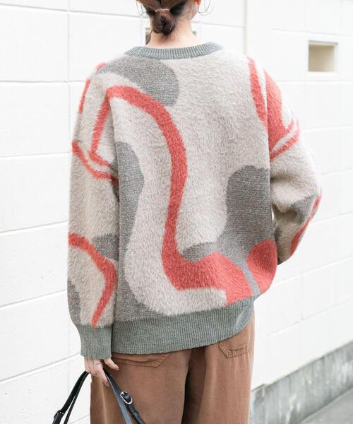 ITEMS URBANRESEARCH（アイテムズ アーバンリサーチ）の「フェザージャガードニット（ニット/セーター・レディース・アイボリー/ブルー/ブラウン/チャコールグレー/ブルー系その他・FREE）」の14枚目の写真