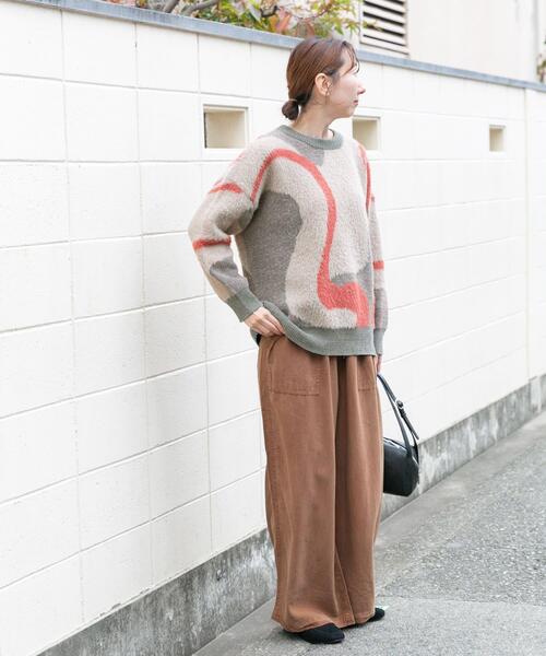 ITEMS URBANRESEARCH（アイテムズ アーバンリサーチ）の「フェザージャガードニット（ニット/セーター・レディース・アイボリー/ブルー/ブラウン/チャコールグレー/ブルー系その他・FREE）」の18枚目の写真
