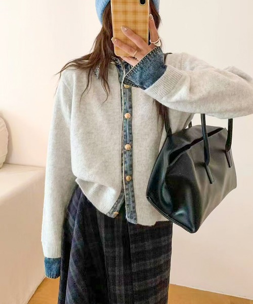 専用です！新品　タグ付き　3Dレイヤードニットカーディガン 新品 タグ付き 3Dレイヤードニットカーディガン