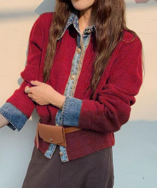 専用です！新品　タグ付き　3Dレイヤードニットカーディガン 新品 タグ付き 3Dレイヤードニットカーディガン