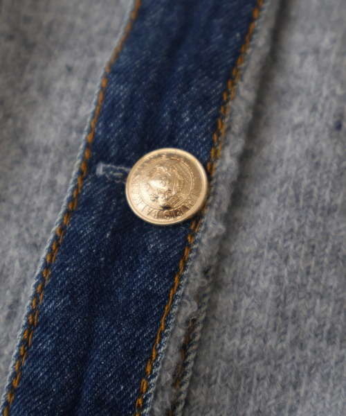 SpRay(スプレイ)の「【デニムMIXでこなれ感】デニム切替フェイクレイヤードニットカーディガン(カーディガン/ボレロ・レディース・チャコールグレー/ネイビー/グレー/ボルドー/オフホワイト/ブラウン/キャメル・FREE)」の20枚目の写真