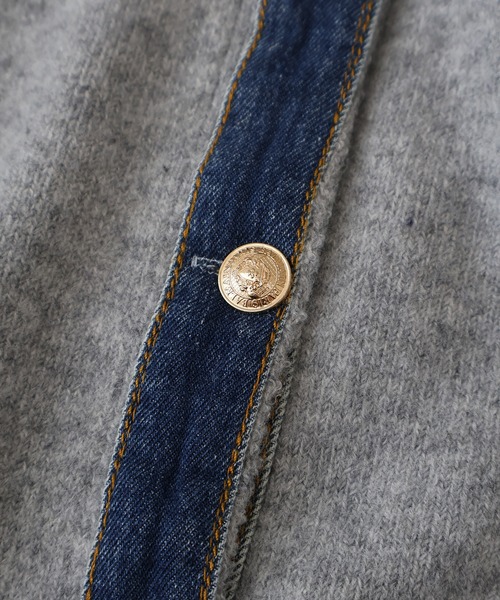 SpRay(スプレイ)の「【デニムMIXでこなれ感】デニム切替フェイクレイヤードニットカーディガン(カーディガン/ボレロ・レディース・チャコールグレー/ネイビー/グレー/ボルドー/オフホワイト/ブラウン/キャメル・FREE)」の21枚目の写真