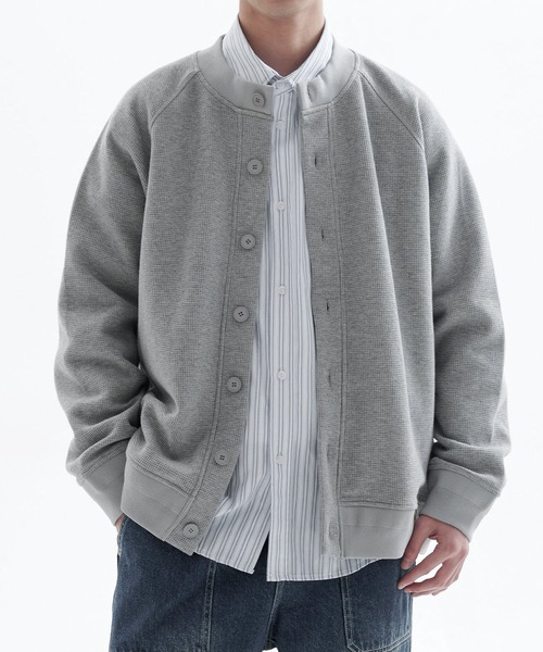 JOHNNY WOLF（ジョニーウルフ）の「DEHYA オーバーサイズ ダンボールスウェット カーディガン（カーディガン/ボレロ・メンズ・ブラック/グレー・M/L/XL）」の3枚目の写真