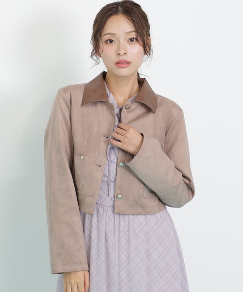 JILL by JILL STUART（ジルバイジルスチュアート）の「◇ フェイクスエード短丈ブルゾン（ブルゾン・レディース・ブラウン/ベージュ・FREE）」の11枚目の写真