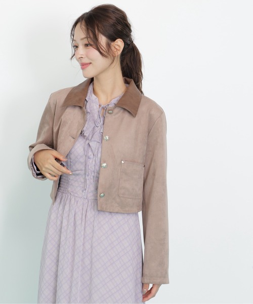 JILL by JILL STUART（ジルバイジルスチュアート）の「◇ フェイクスエード短丈ブルゾン（ブルゾン・レディース・ブラウン/ベージュ・FREE）」の13枚目の写真