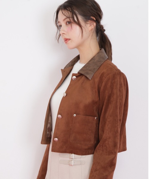 JILL by JILL STUART（ジルバイジルスチュアート）の「◇ フェイクスエード短丈ブルゾン（ブルゾン・レディース・ブラウン/ベージュ・FREE）」の4枚目の写真