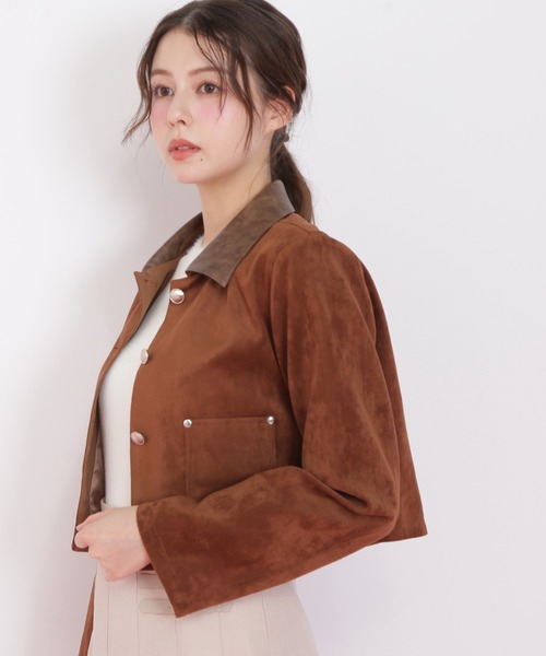 JILL by JILL STUART（ジルバイジルスチュアート）の「◇ フェイクスエード短丈ブルゾン（ブルゾン・レディース・ブラウン/ベージュ・FREE）」の5枚目の写真