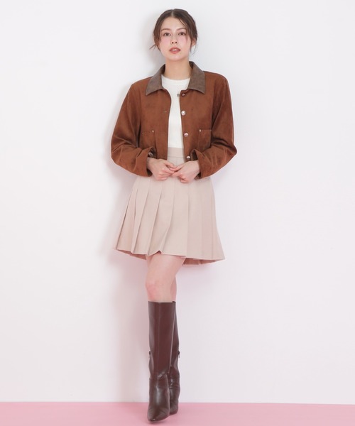 JILL by JILL STUART（ジルバイジルスチュアート）の「◇ フェイクスエード短丈ブルゾン（ブルゾン・レディース・ブラウン/ベージュ・FREE）」の8枚目の写真