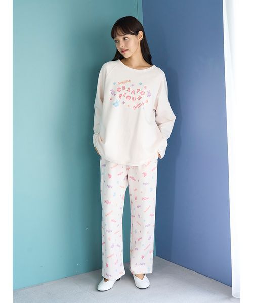 新品タグ付♡ジェラートピケ キャンディワンポイントロンT&ロングパンツ上下セット gelato pique（ジェラートピケ）の「キャンディワンポイントロンT