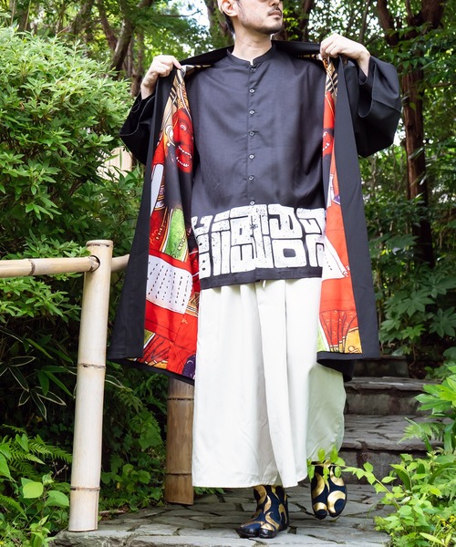 カヤ（カヤ）の「【カヤ】暗々裏 着物メンズ羽織（カーディガン/ボレロ・メンズ・ブラック/グレー/レッド・FREE）」の16枚目の写真