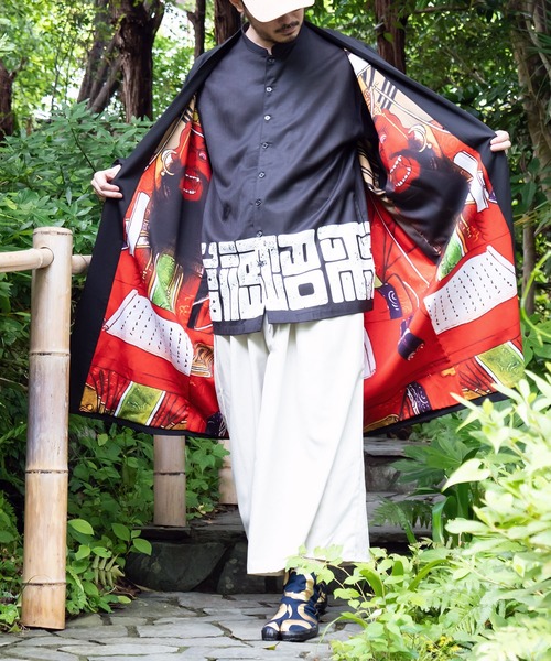 カヤ（カヤ）の「【カヤ】暗々裏 着物メンズ羽織（カーディガン/ボレロ・メンズ・ブラック/グレー/レッド・FREE）」の18枚目の写真