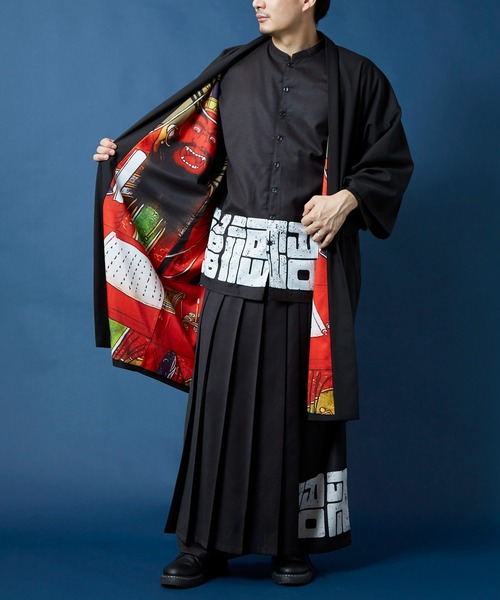 カヤ（カヤ）の「【カヤ】暗々裏 着物メンズ羽織（カーディガン/ボレロ・メンズ・ブラック/グレー/レッド・FREE）」の9枚目の写真