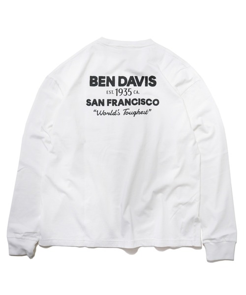 BEN DAVIS(ベンデイビス)の「POCKET PRINT LONG SLEEVE TEE(Tシャツ/カットソー・メンズ・ブラック/ホワイト・SMALL/MEDIUM/LARGE/X-LARGE)」の1枚目の写真