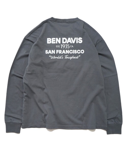 BEN DAVIS(ベンデイビス)の「POCKET PRINT LONG SLEEVE TEE(Tシャツ/カットソー・メンズ・ブラック/ホワイト・SMALL/MEDIUM/LARGE/X-LARGE)」の2枚目の写真