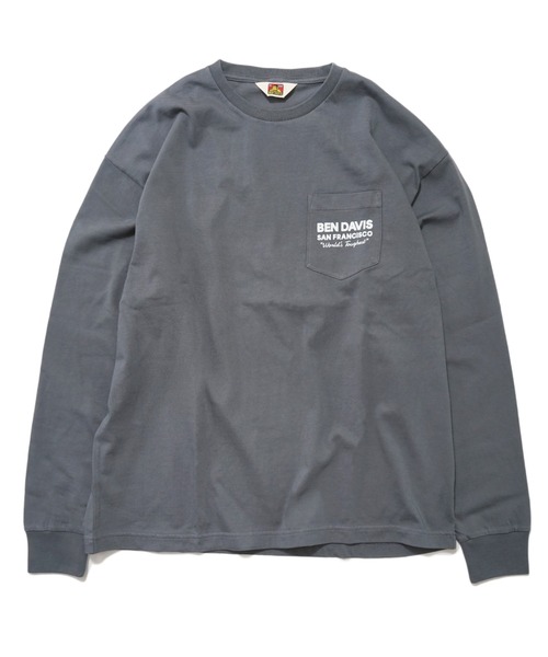 BEN DAVIS(ベンデイビス)の「POCKET PRINT LONG SLEEVE TEE(Tシャツ/カットソー・メンズ・ブラック/ホワイト・SMALL/MEDIUM/LARGE/X-LARGE)」の4枚目の写真