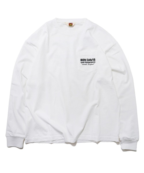 BEN DAVIS(ベンデイビス)の「POCKET PRINT LONG SLEEVE TEE(Tシャツ/カットソー・メンズ・ブラック/ホワイト・SMALL/MEDIUM/LARGE/X-LARGE)」の3枚目の写真